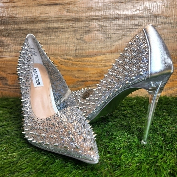 New Steve Madden Womens Vari03s1 Clear Pumps Size 8.0 - Picture 1 of 12